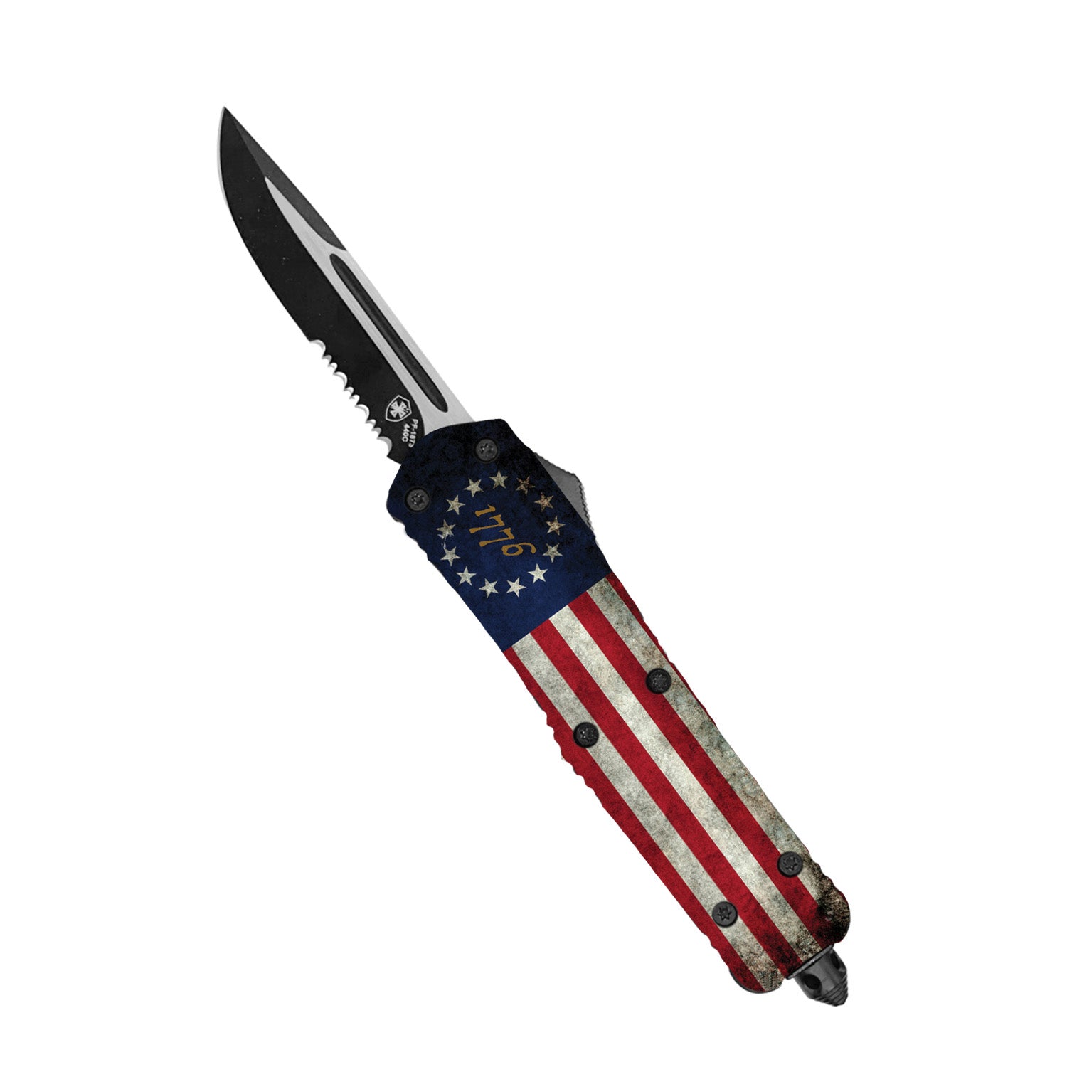 Templar Knife Captain Texas flag knife out the front otf automatic