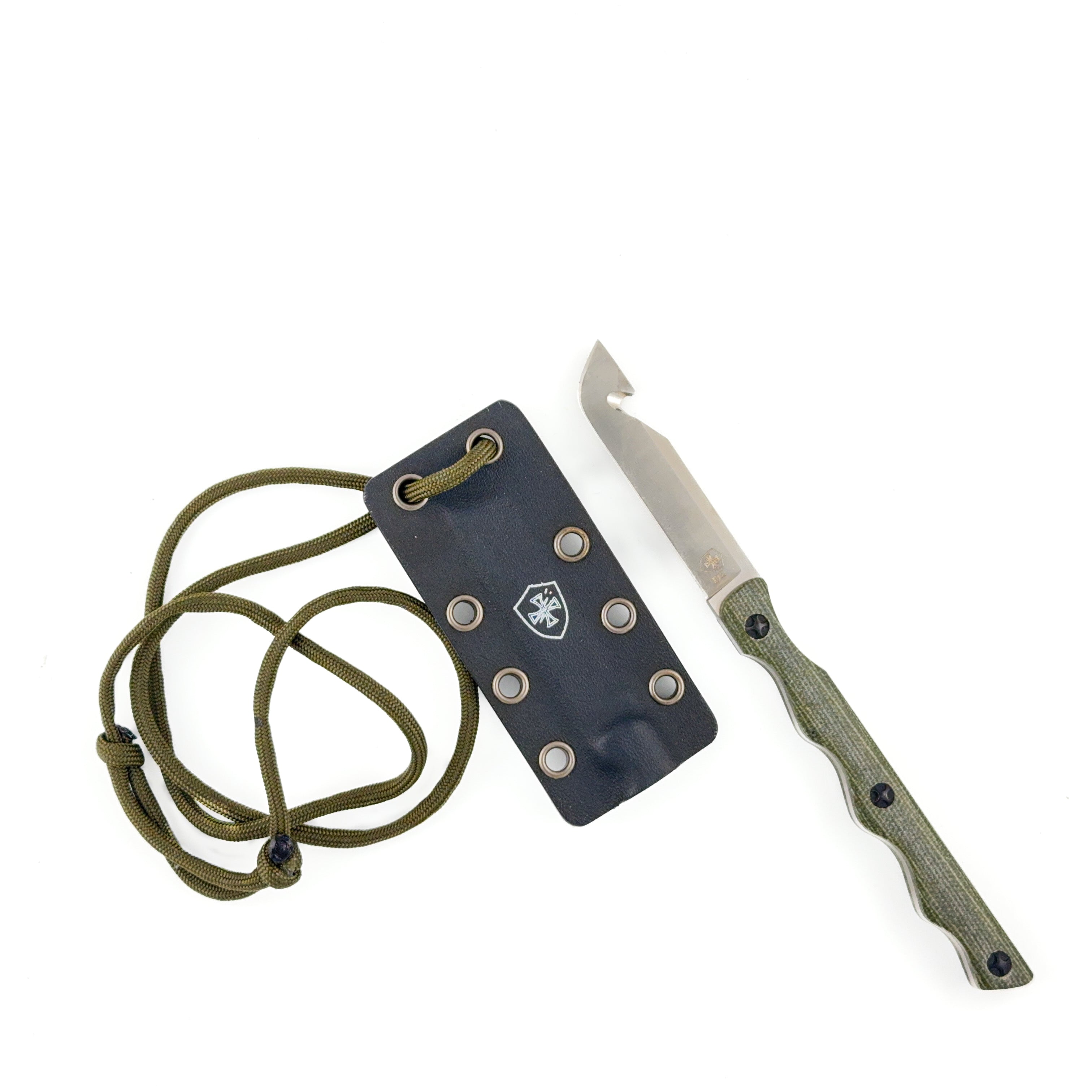 The Neck Knife D2 Steel and Canvas Micarta Handle